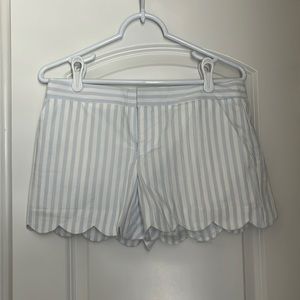 Women’s size 2 Club Monaco scalloped blue and white stripped shorts